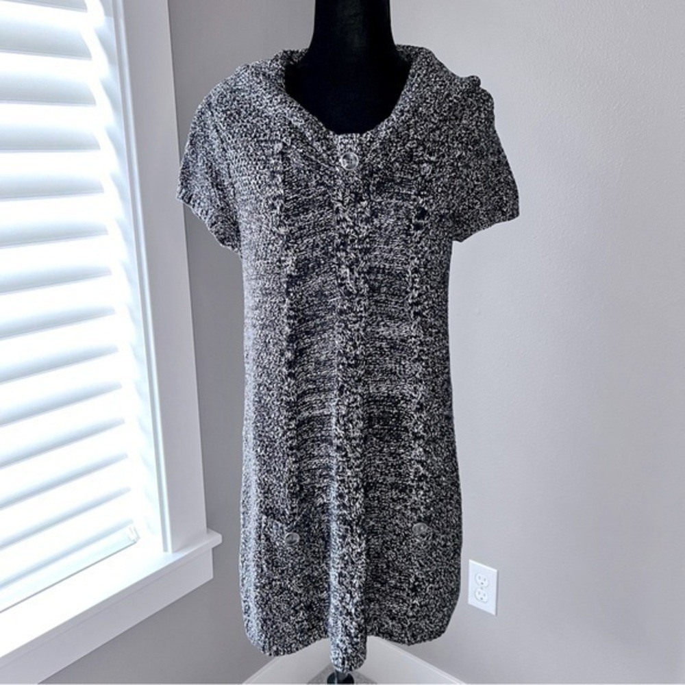 Style & Co. black/white short sleeve sweater dress size small